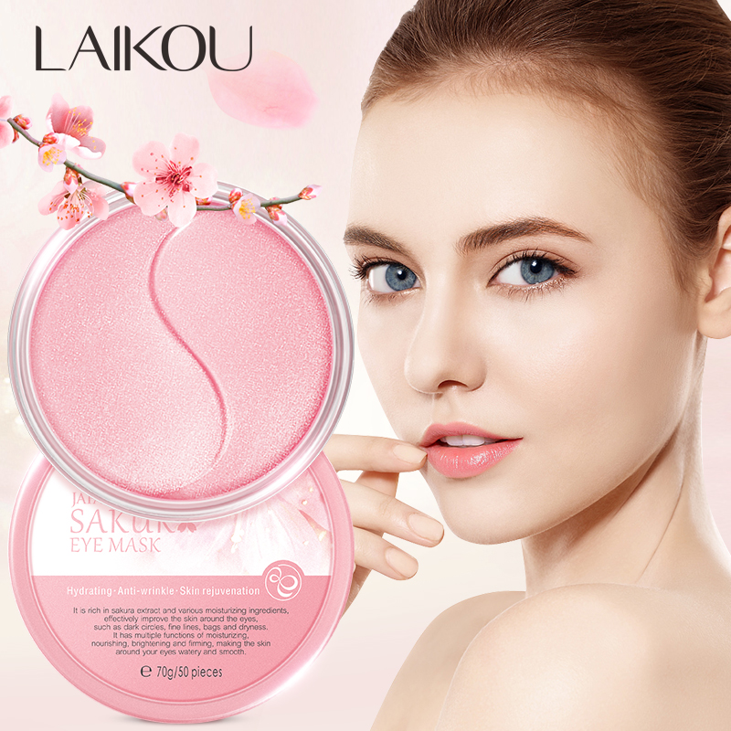 Филиппинская Бесплатная доставка, LAIKOU 50 шт., восстанавливающая гелевая маска для глаз sakura, удаление темных кругов, гелевые подушечки для глаз Tiki/LAZADA