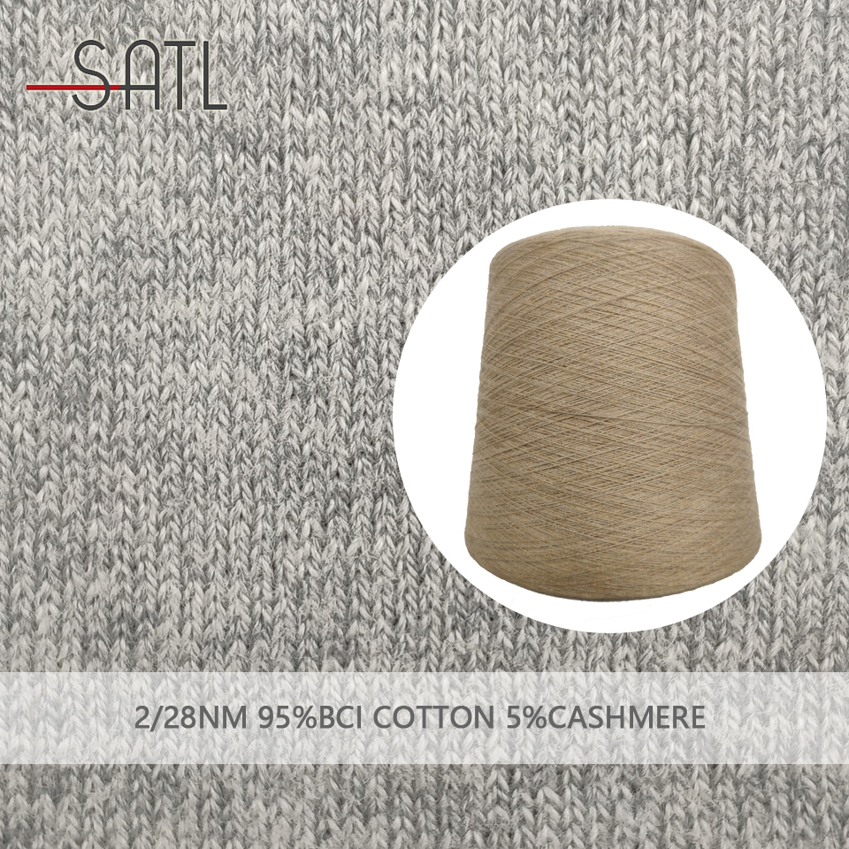 SATL Factory 2/28nm 95%BCI Cotton 5%Cashmere Purchase Yarn At Wholesale Prices