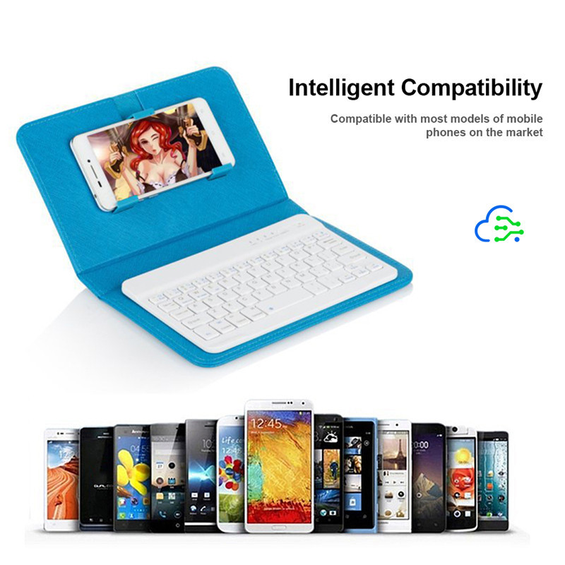 4.2-6.8 inch PU leather cellphone bluetooth keyboard cover for mobile