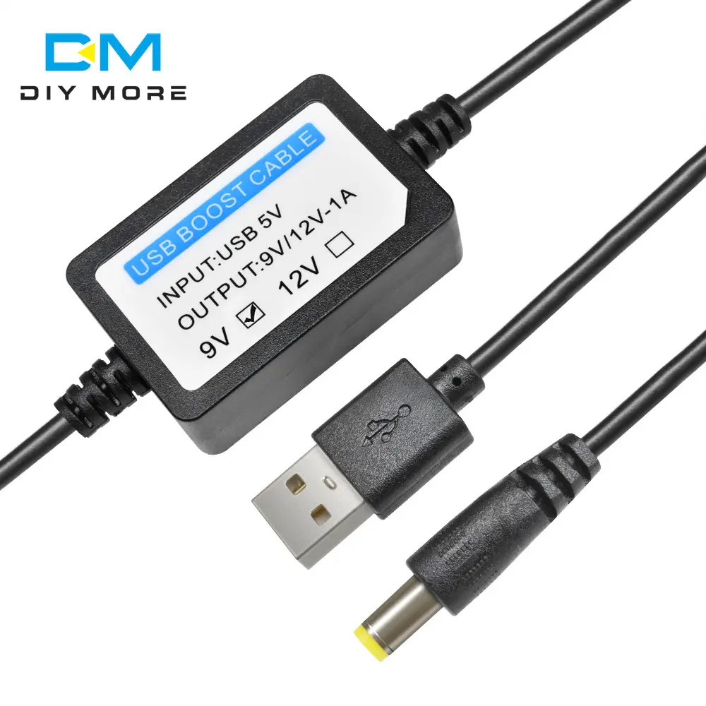 USB Power Boost Line DC 5V to DC 9V / 12V 1A USB Converter Adapter Cable Step UP Module Plug Wire Length 1.3M
