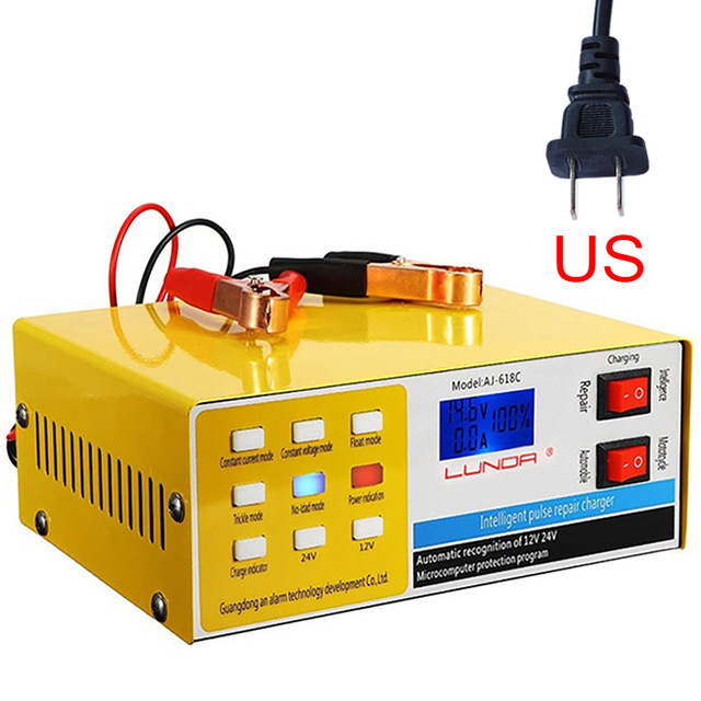 Интеллигентая (ый) ремонт импульса зарядное устройство 12v 24v светодиодный экран дисплея на АКБ для мотоциклов зарядное устройство для зарядки свинцово-кислотных батарей