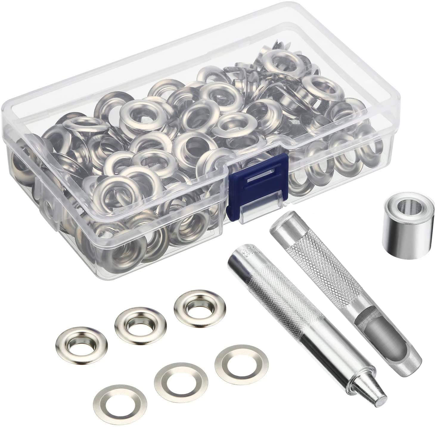 6mm Grommet kit 100 sets 3piece install tool Curtain jeans shoes hat belt backpack down jacket grommets eyelets fitting tools