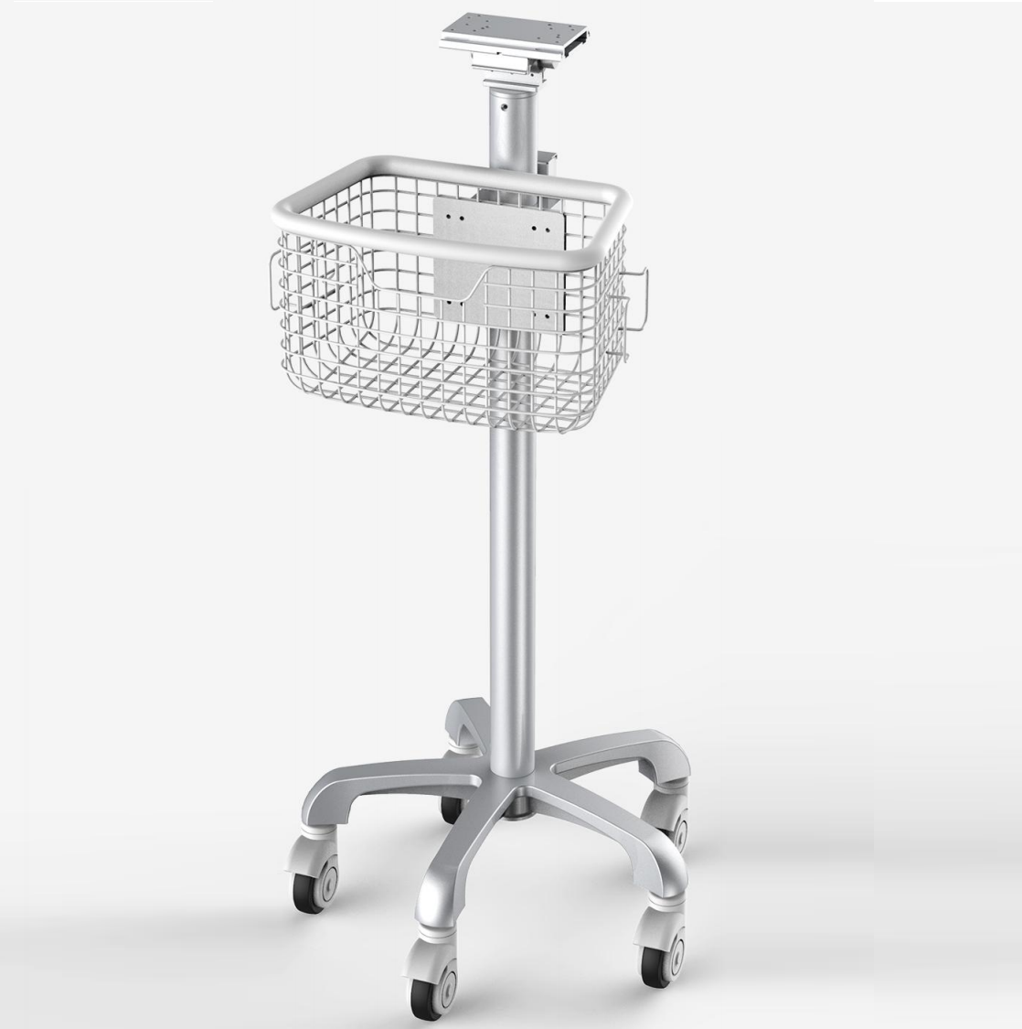 Hospital Mobile ECG Vital Signs Monitor Trolley
