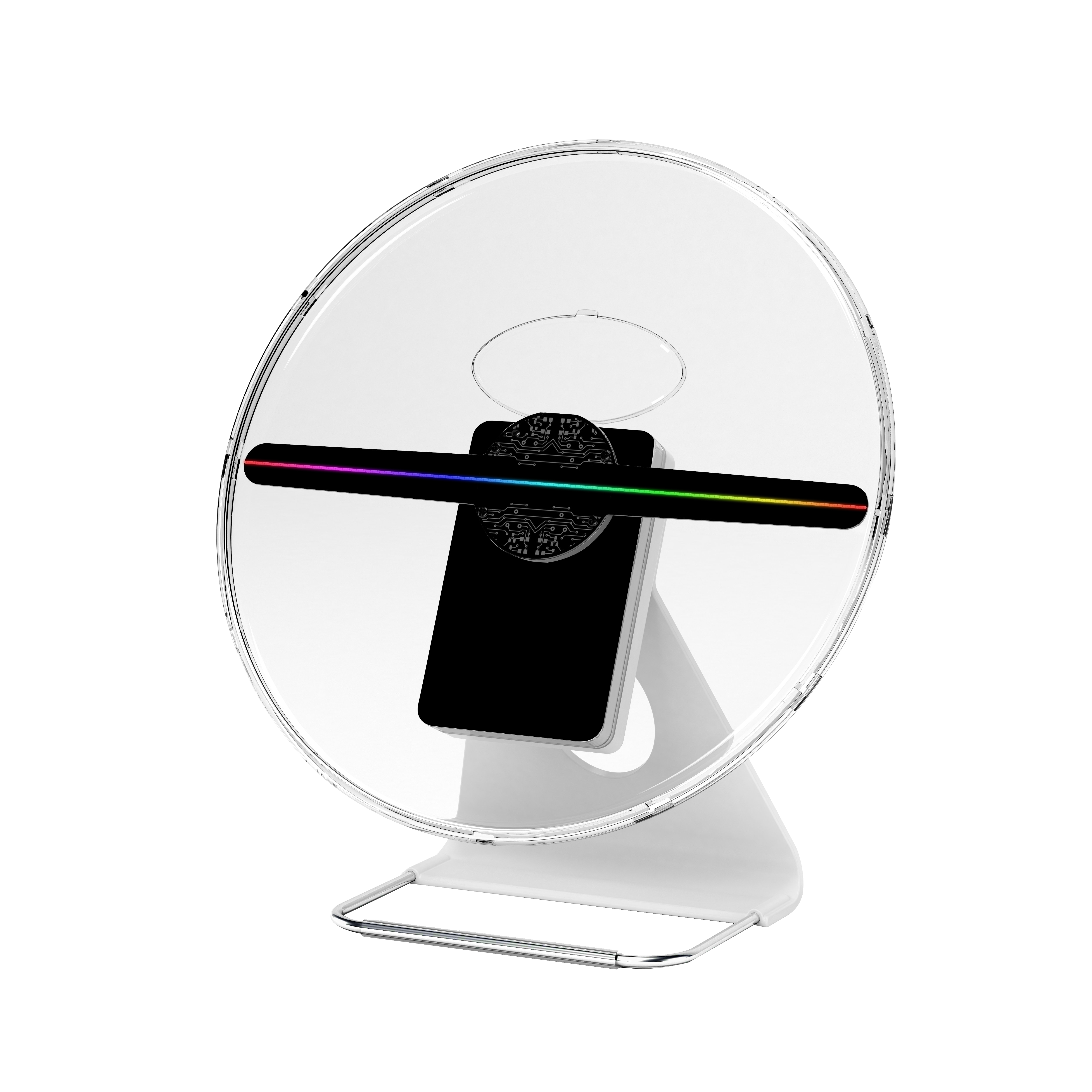 Rechargeable Desktop 30cm mini portable 3D hologram LED fan 3d hologram advertising holographic fan display led 3d hologram
