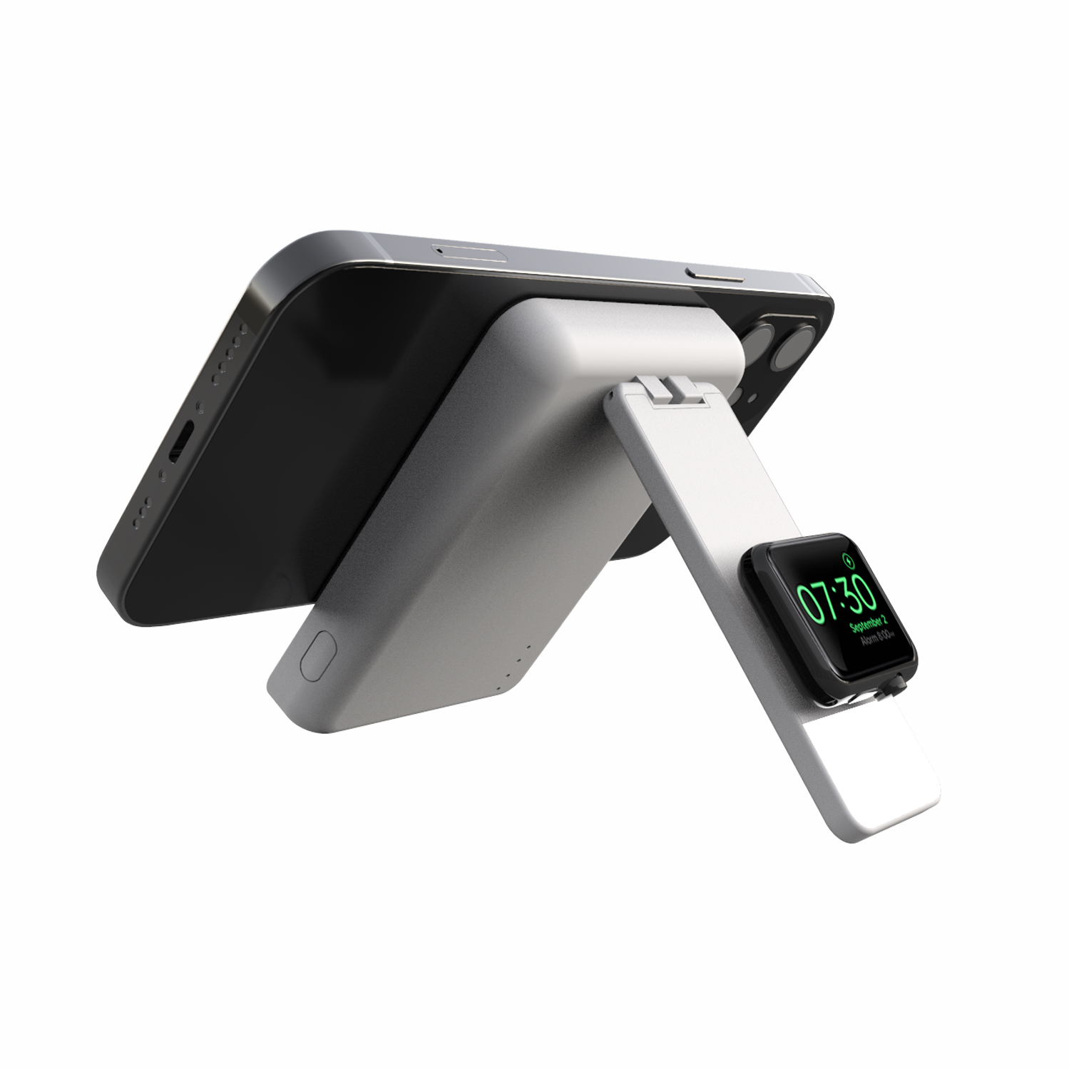 2021 latest innovation product 15W 4 in 1 magnetic wireless charger power bank with phone holder LED fill light watch charger