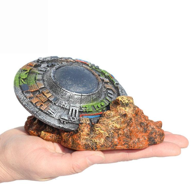 Custom Shaped Resin UFO Vessel for Fish Tank Wholesale Landscape Aquarium Decoration Accessories