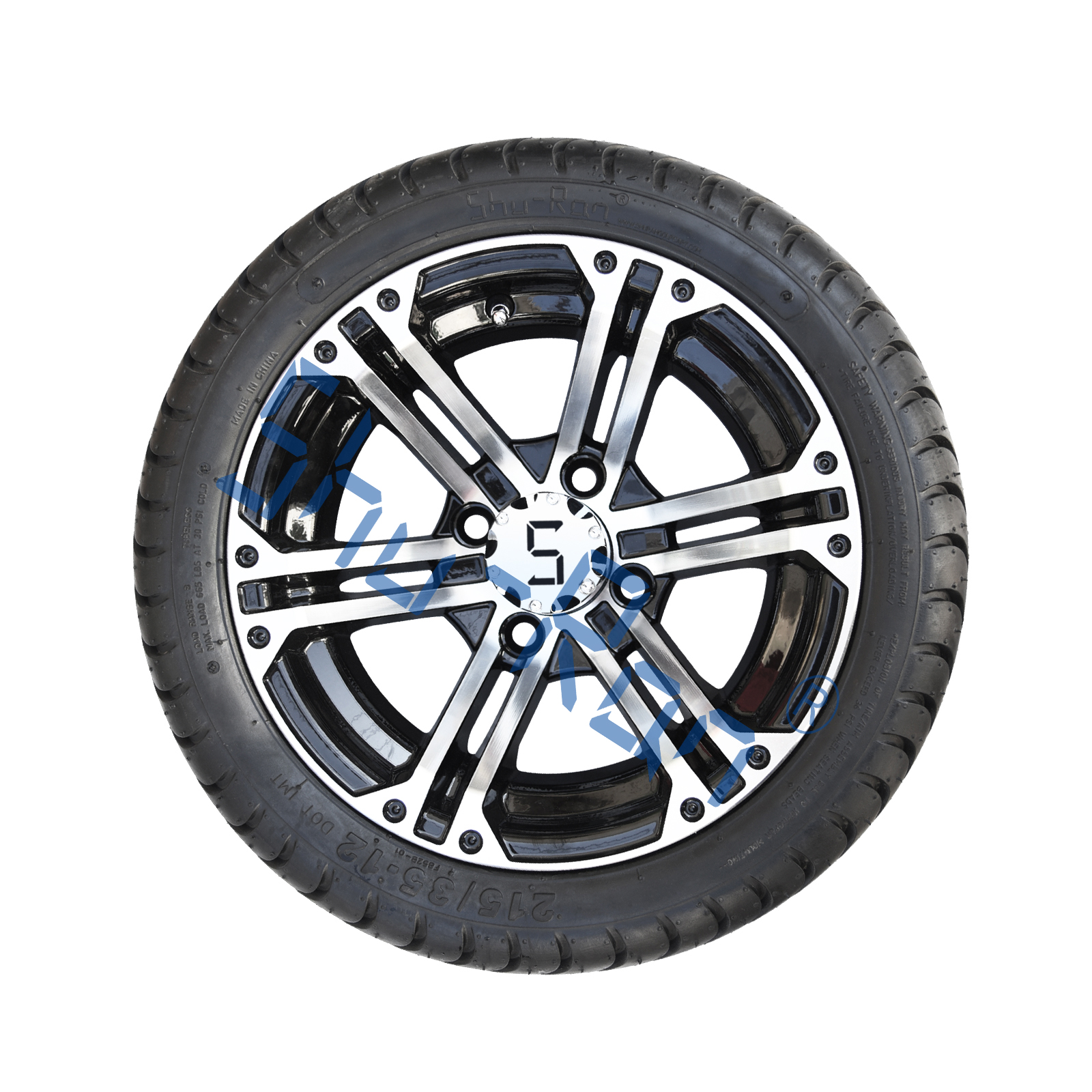 Golf Cart Wheels and Tires Combo 12 inches 215/35-12 Low Profile Golf Cart Tires