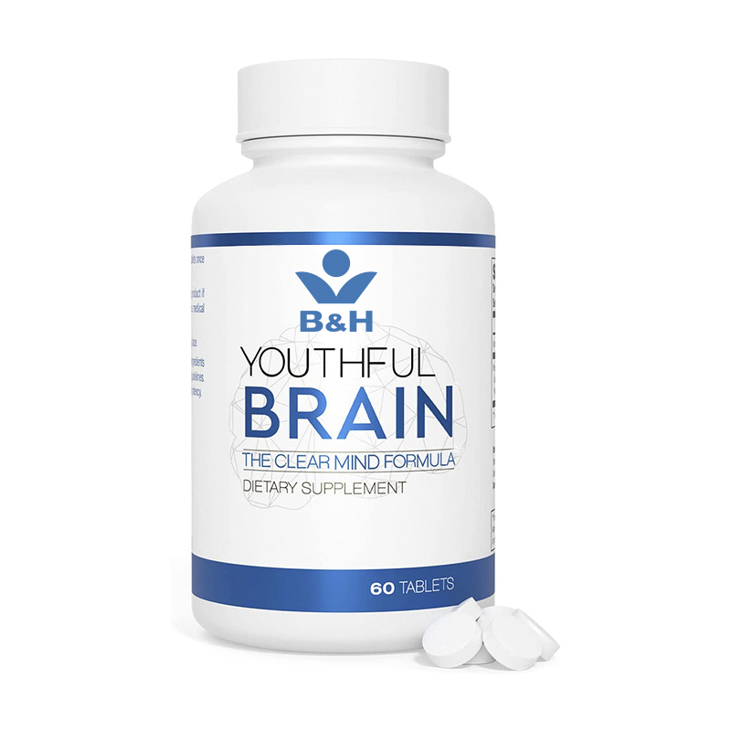 OEM/ODM Vegan Promotes Mental Clarity Bacopa Monnieri Pills Supplement Phosphatidylserine Ginkgo Biloba Nootropic Brain Tablets