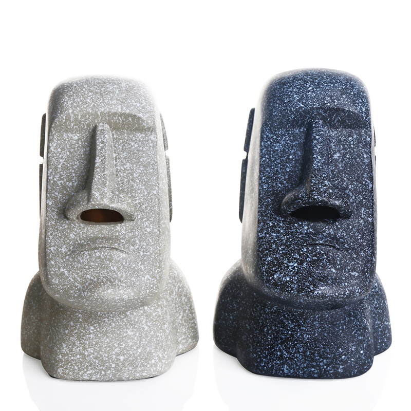 Идиллический камень для лица Moai, фигурка пасхального острова, каменная бумажная коробка для украшения дома