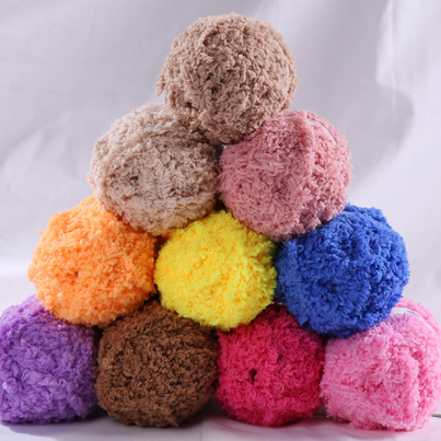 Charmkey wholesale Factory dyed 100% Polyester yarn fancy Yarn for Crochet knitting