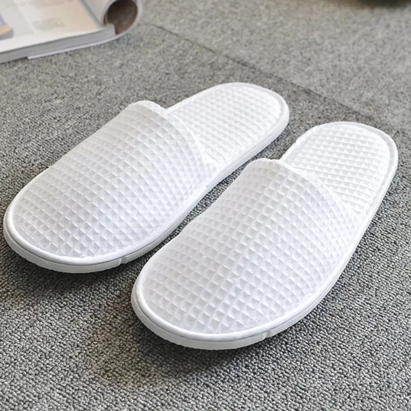 High Quality Waffle Fabric Custom Spa Hotel disposable slippers