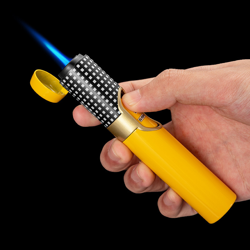 PARTAGAS Luxury Single Jet Flame Torch Wholesale Wooden Lighter with Windproof Function Custom Logo Cigars Smoking Accessories