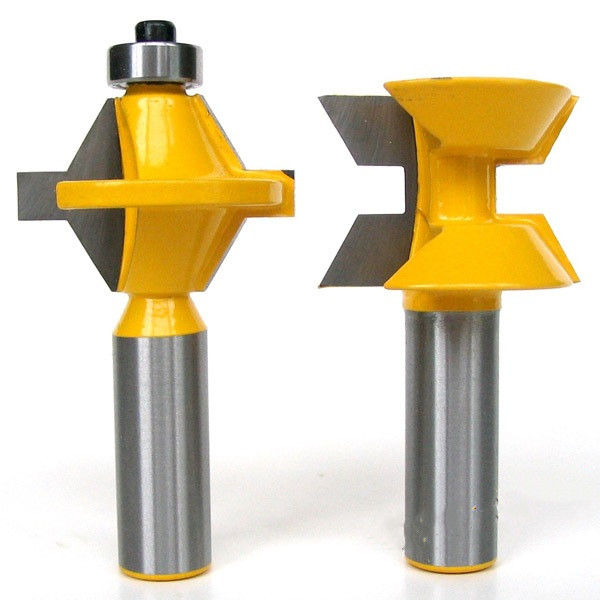 2pcs 1/2 Shank 120 Degree Woodworking Tenon Cutters Milling Cutter Set Miter Tenon Router Bits Glue Joinery router tools