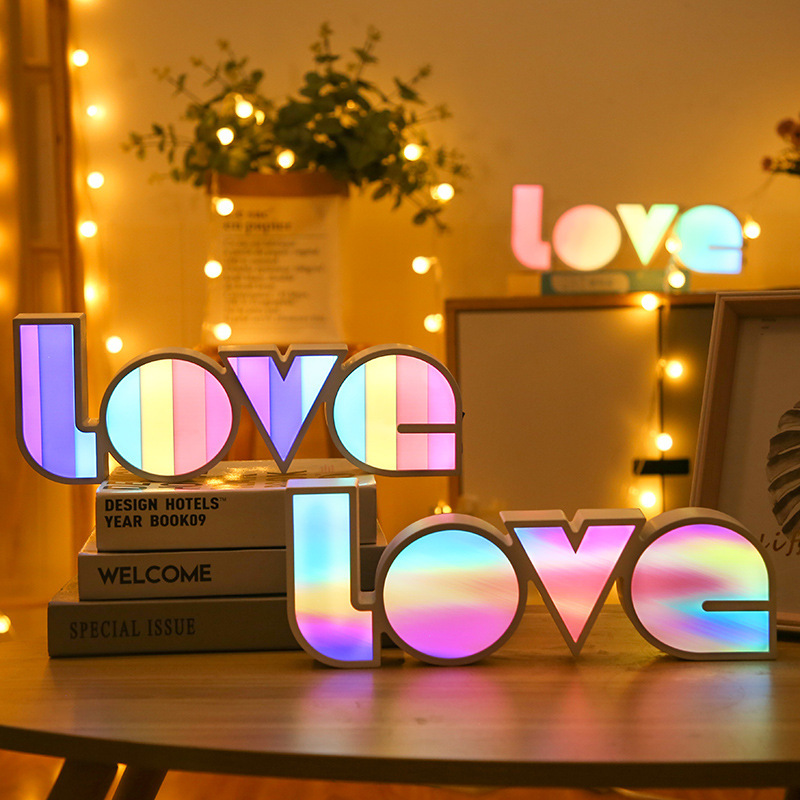 Wholesale Led Decorative Light String Valentine's Day Marriage Proposal Confession Love Light Box English Letter Modeling Light
