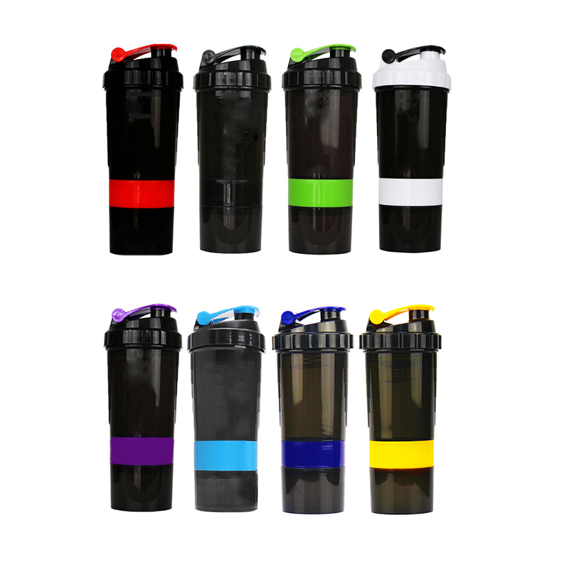 500ML Custom Logo Bpa Free Popular Gym Wholesale Plastic Protein Powder Shaker Fitness Shaker Bottle
