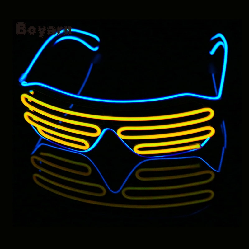 LED Glasses Flashing EL Wire Luminous Party Decorative Lighting Classic Gifts Bright Light Activing Props Festival Party Gifts