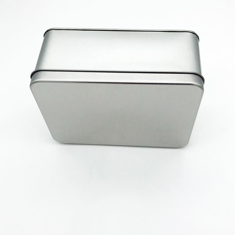 silver empty package box tin box rectangle
