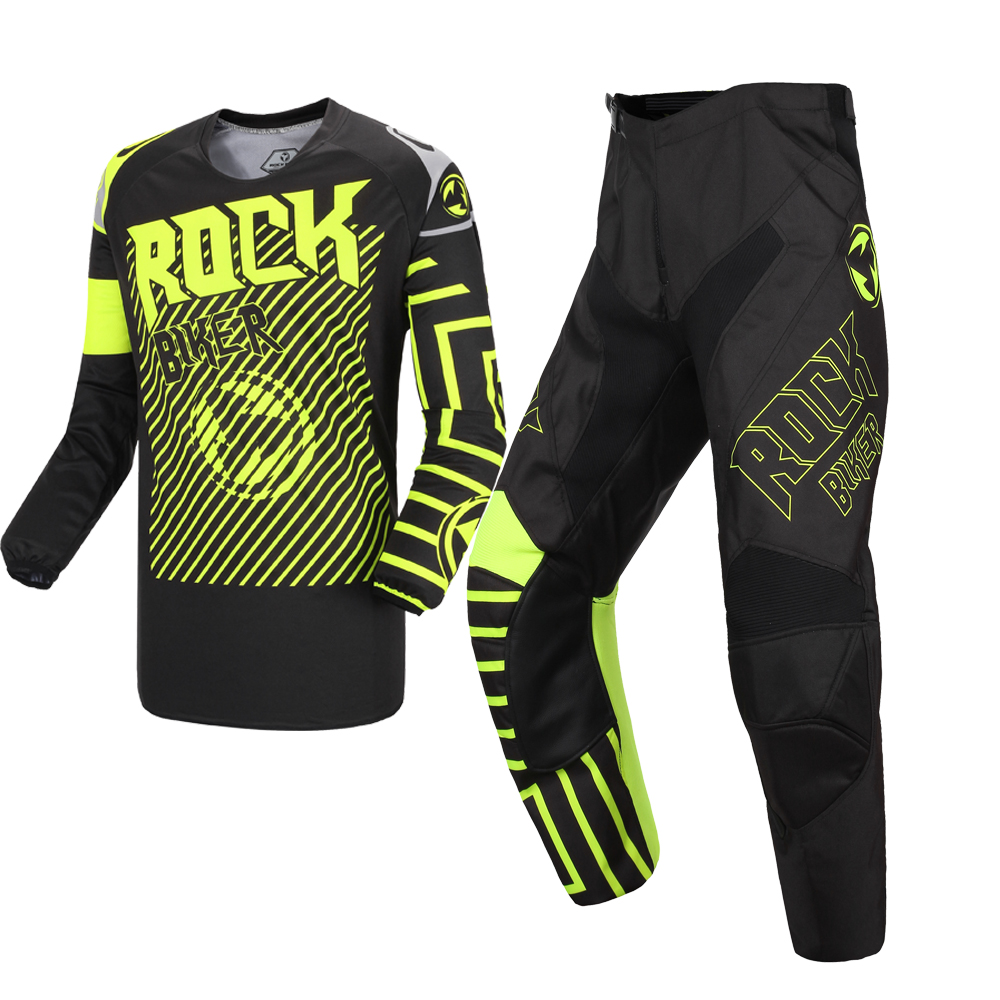 Мотоциклетные костюмы ROCK BIKER, комплект снаряжения для горнолыжного спорта, костюм для мотокросса, мотоциклетный полный костюм, комбинация для мотокросса, Байкерский комплект для внедорожника