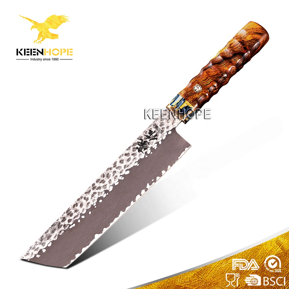 Дамасский нож ручной работы Nakiri, 8 дюймов, мясницкий нож, 7 слоев VG10, покрытый стальным рисунком, мамонтовый зуб, США, пустыня, железная древесина
