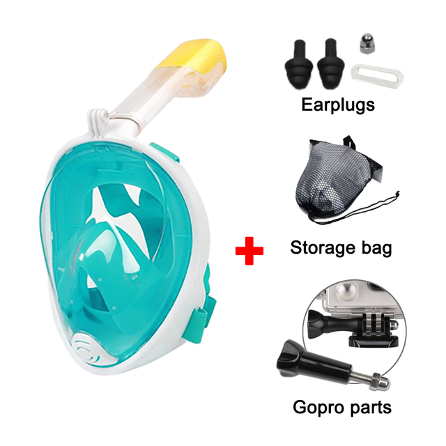 Underwater Scuba Snorkeling Anti Fog Mask Set Diving Full Face Respiratory Masks Safe and Waterproof Swimming Equipment