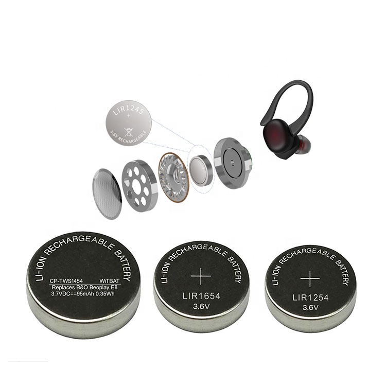 Mini CP1654 cp1454 CP1254 3.7v 70mah 500mah rechargeable TWS earphone headphone battery for wireless headset