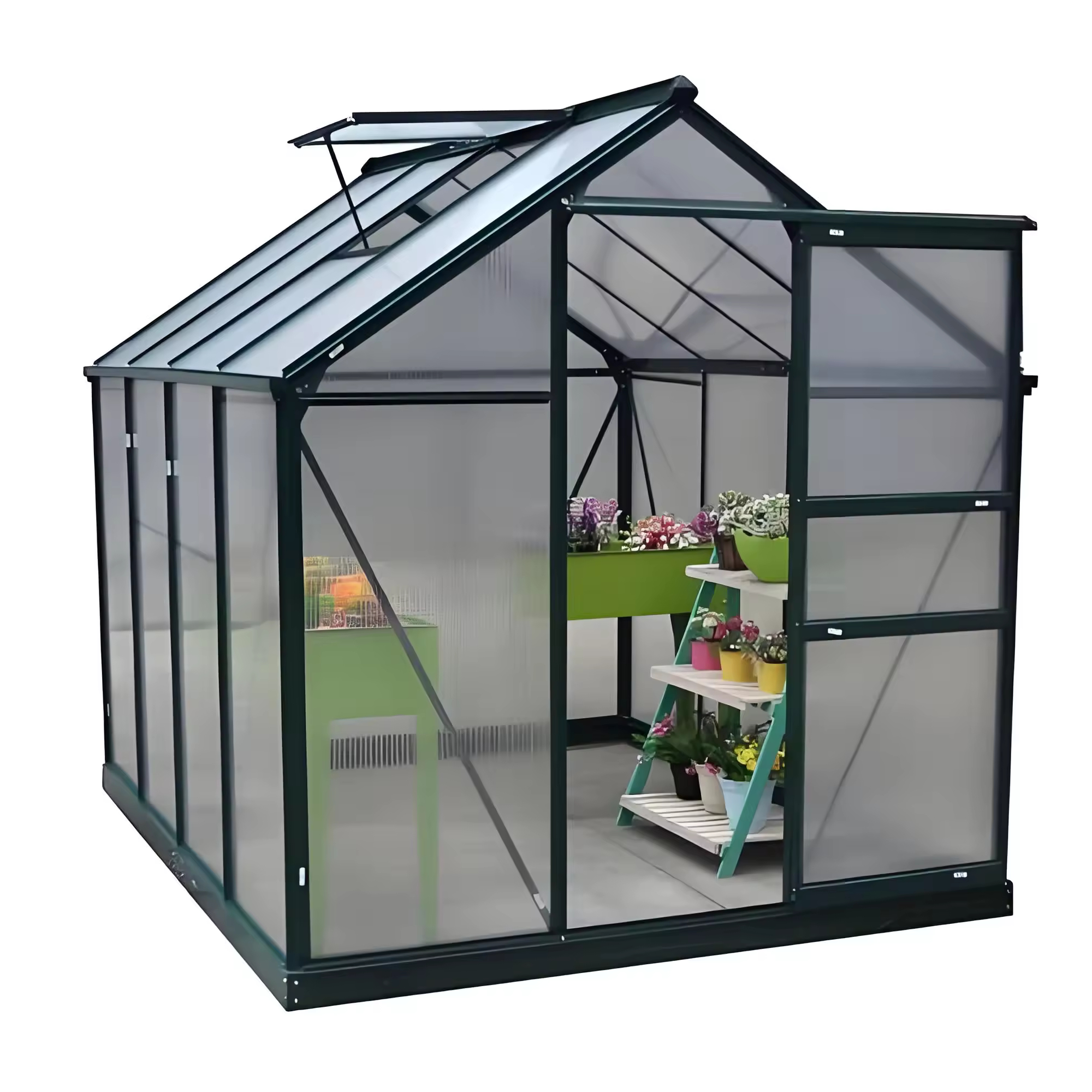 Garden greenhouse family gardening glass greenhouse solar panel insulation shed galvanized pipe balcony garden greenhouse shed