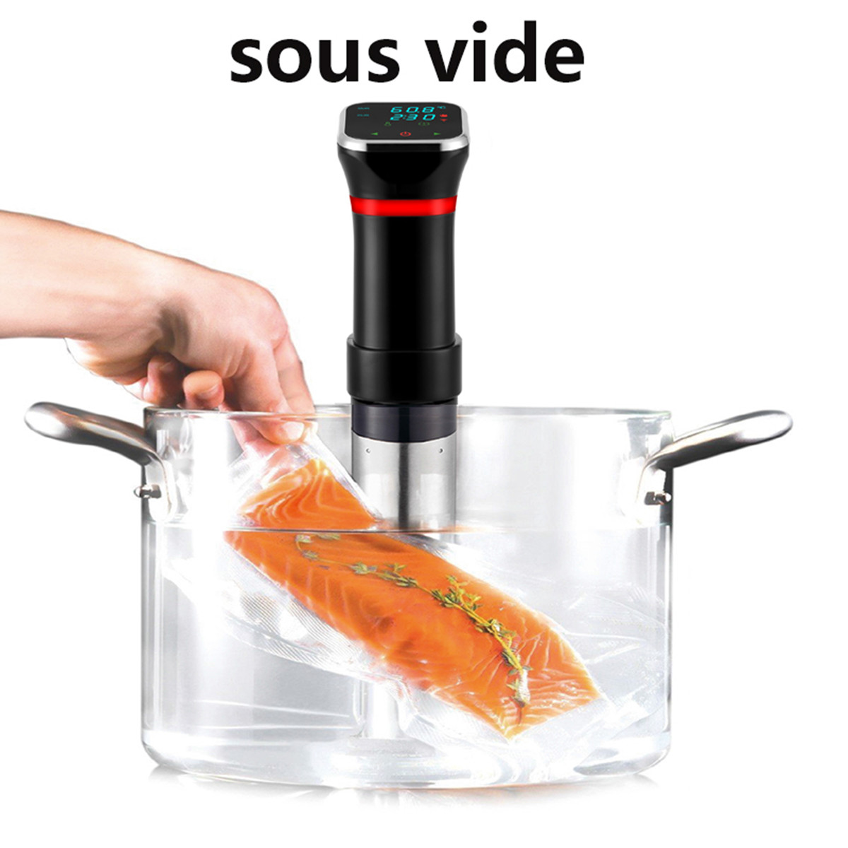 Погружной циркулятор SoussVide для приготовления пищи, 1100 Вт, бесшумный циркулятор из нержавеющей стали, плиты, профессиональное приготовление стейков