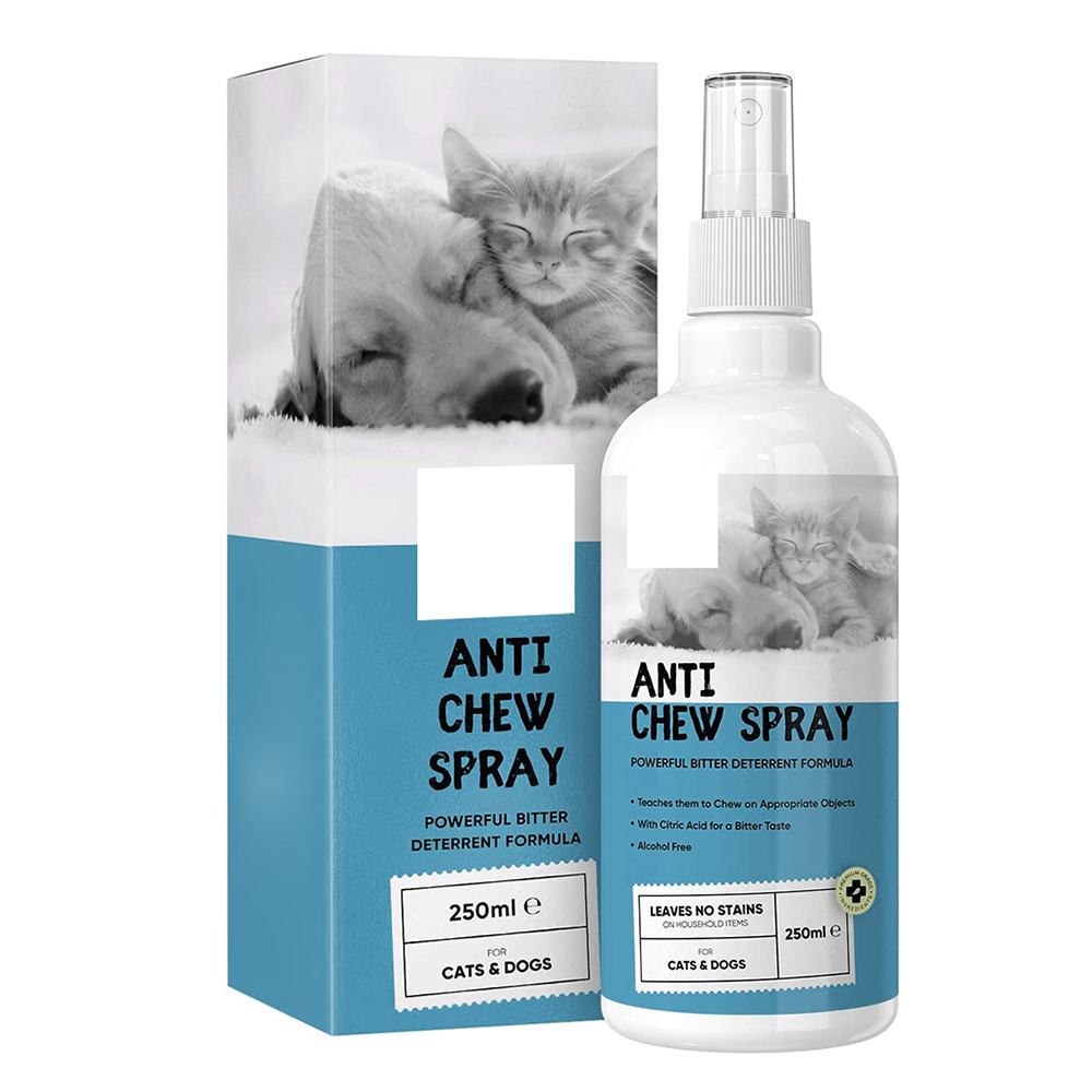 OEM ODM Private Label Pet Dogs Cats Anti Chew Spray chewing, nibbling & biting - chew stop with Alcohol Free, safe and natural
