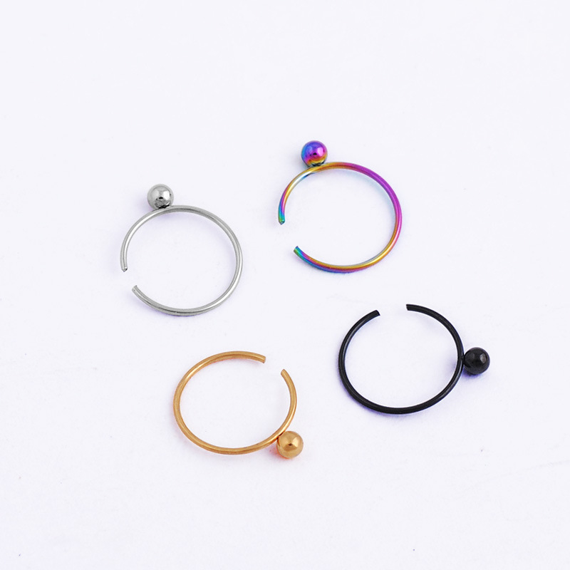 Piercing Nose Single stainless steel ion plating Human Body Piercing Cartilage famous logo body piercing jewelry earring