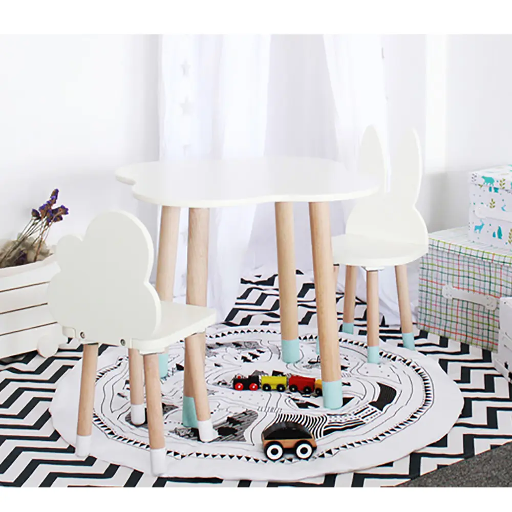 Paint high quality kids bedroom furniture wood kids room furniture table and chair