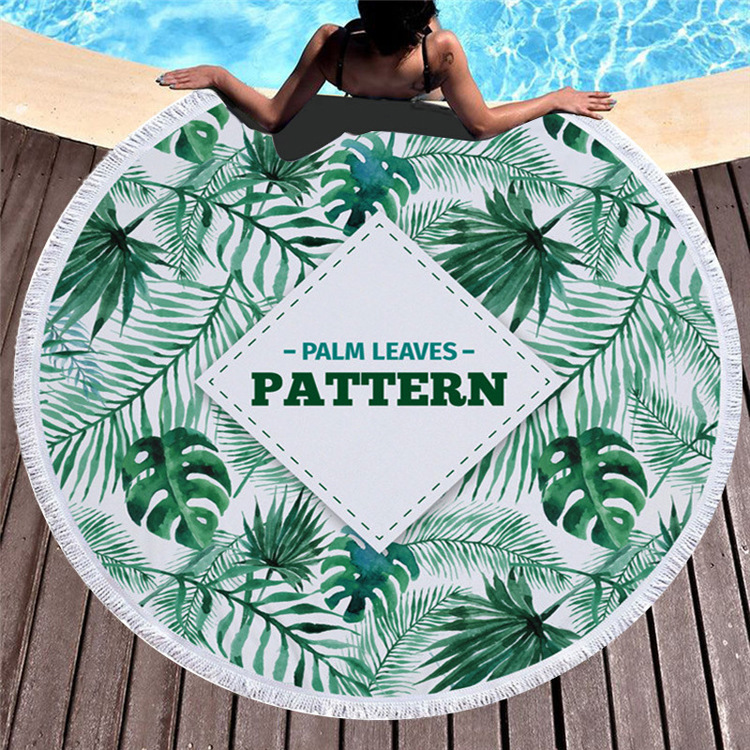 XIAOAO Custom Designs Microfiber Fiber Blanket Absorbent Round Beach Towel As Beach Gift