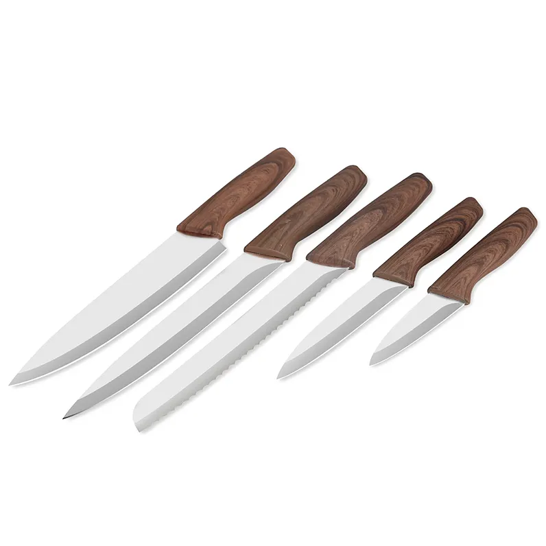 Professional factory Stainless steel 5 PCS kitchen knife set with pp handle