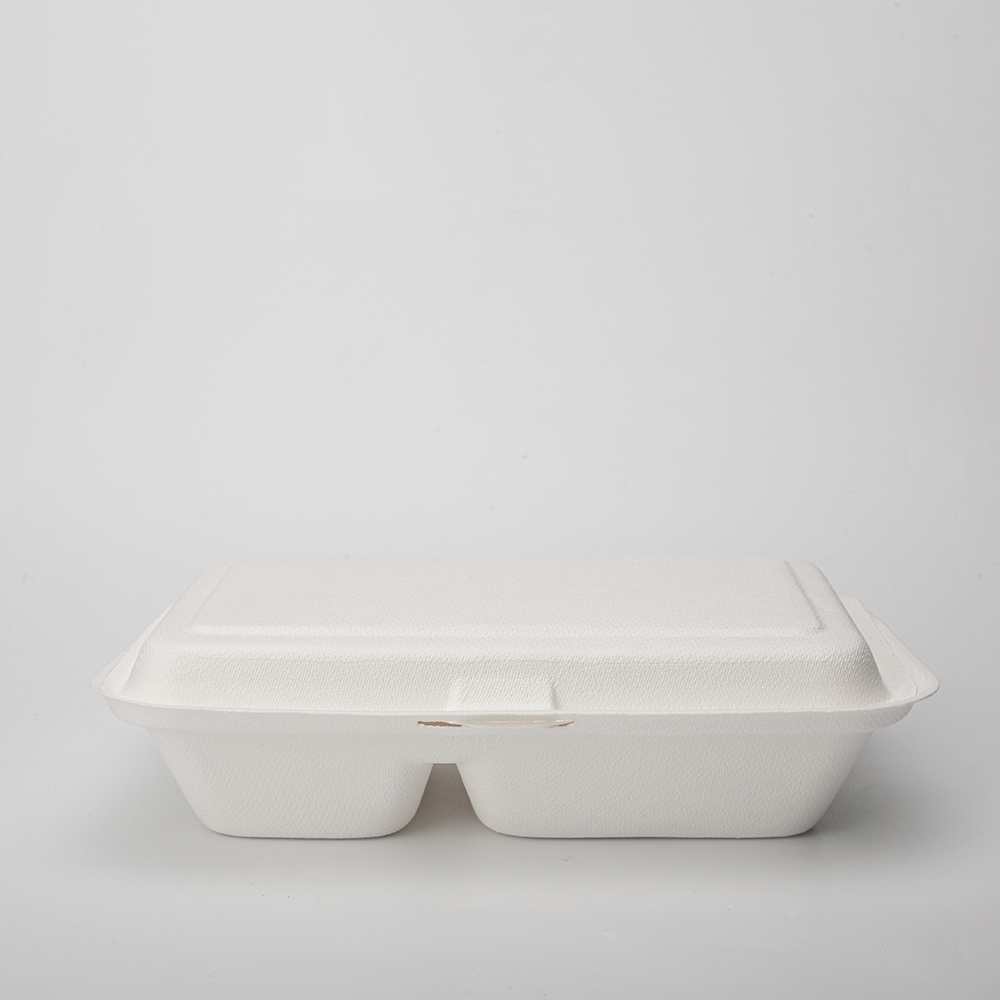 Wholesale Eco friendly biodegradable sugarcane pulp disposable tableware food take away box food containers for restaurants