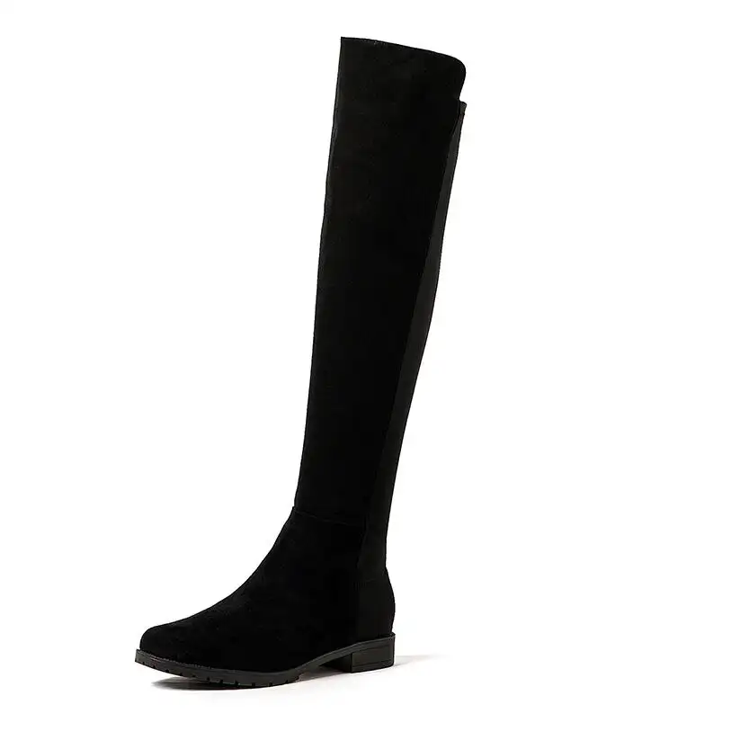 Thigh High Boots Female Winter Boots Women Over The Knee Boots Flat Stretch Sexy Fashion Shoes Black Botas Mujer 2021