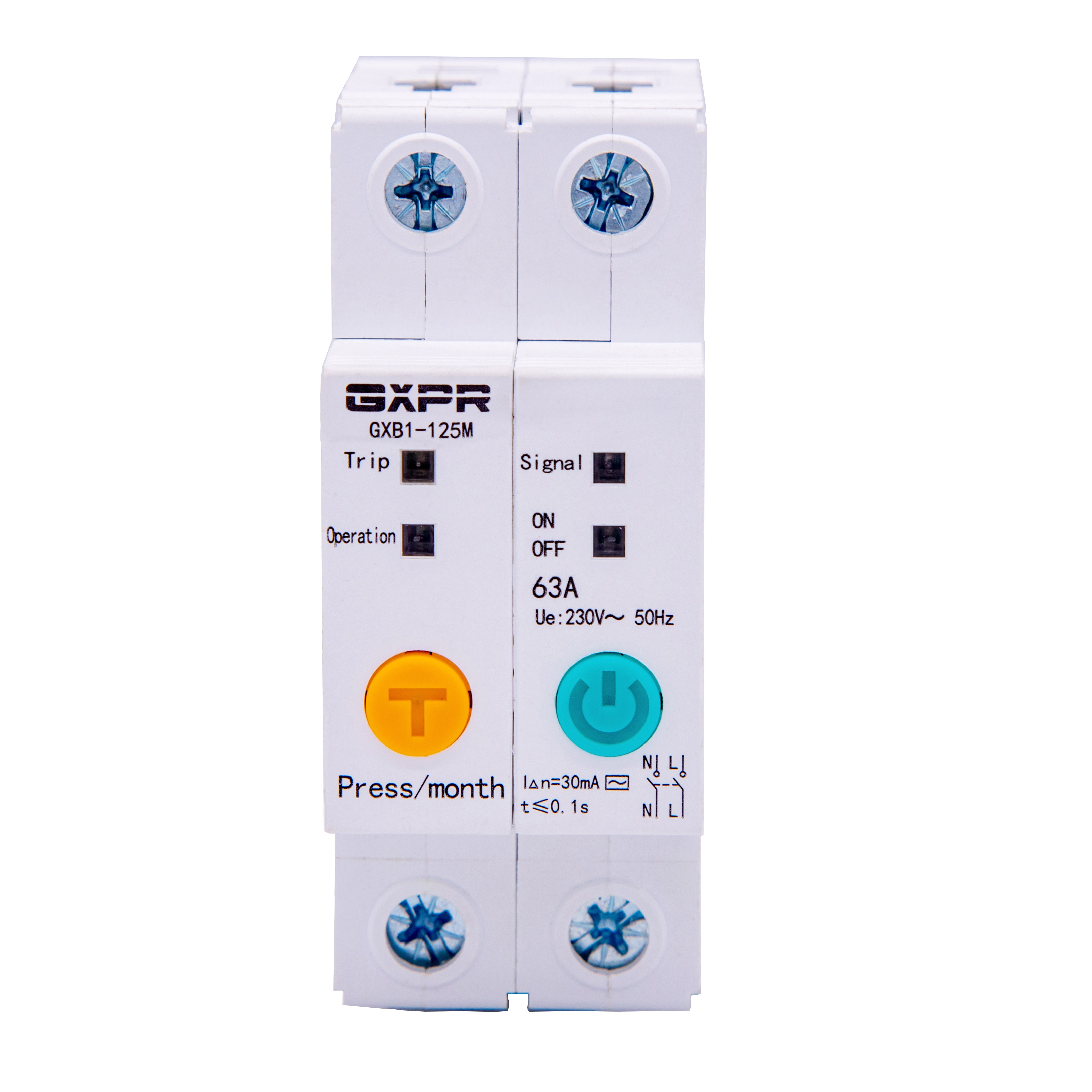 GXPR GXB1-63B WiFi Tuya Smart Life 2P Power Energy kWh метр Вольтметр Амперметр монитор напряжения MCB переключатель
