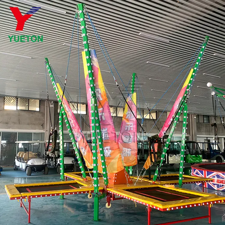 2022 Attraction New Product Jumping Bungee Trampoline Game Amusements Rides Trampoline With Light