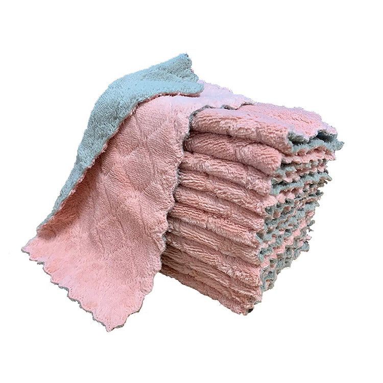custom colourful Coral Velvet ultra absorbent sublimation kitchen daily dish towels set