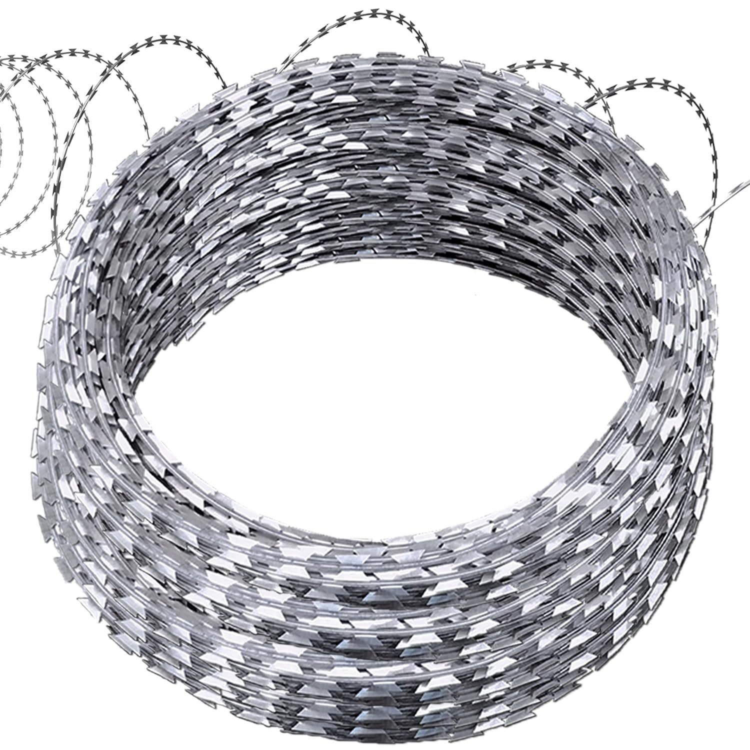 Security Fence with Strong Defensive Razor Barbed Wire Roll Stainless Steel/Galvanized for Farm Use Metal Fence