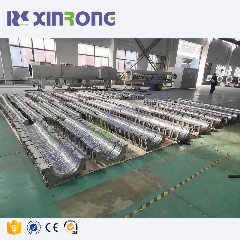 Xinrong company double wall plastic hdpe corrugated pipe production machine