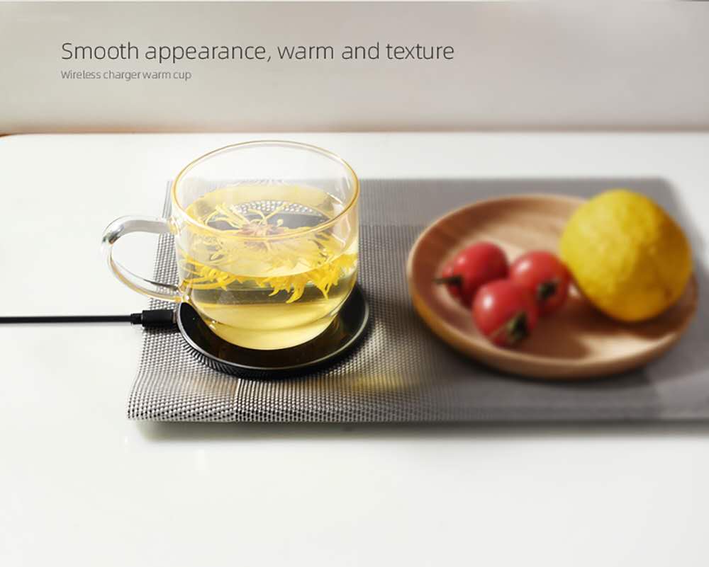 Goshen 2021 New Glass Luxury Convenient Coffee Water Milk Cup Warmer Wireless Charging