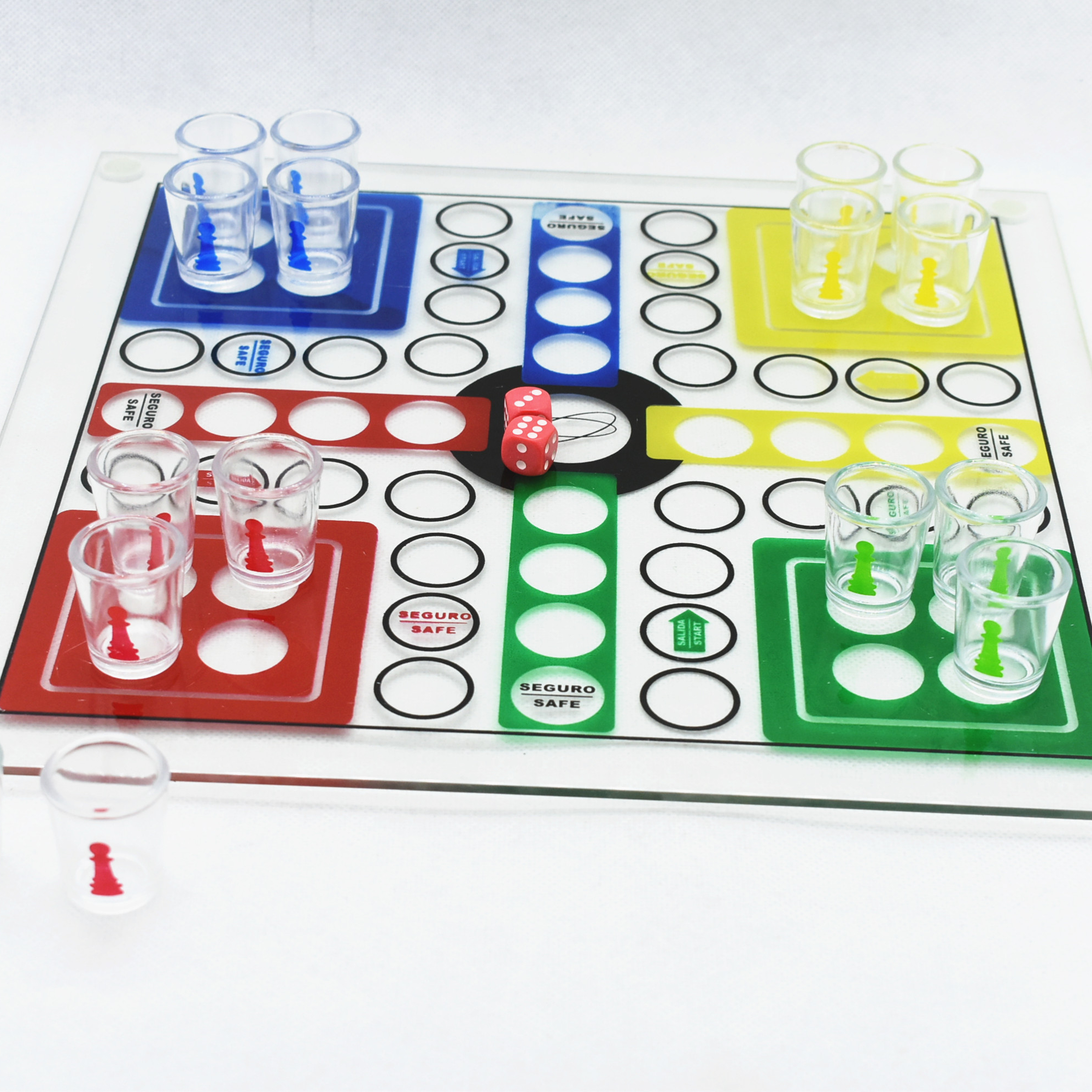 30*30 см большой высокое качество Ludo выстрел стекла питьевой Ludo питьевой шахматы Алкогольная игра