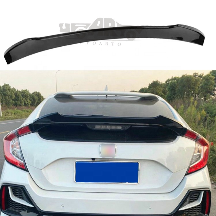 M4 style rear spoiler for Honda Civic Hatchback 5Doors ABS Plastic Carbon Fiber Boot Lip Rear Trunk Wing High Kick Spoiler 2020