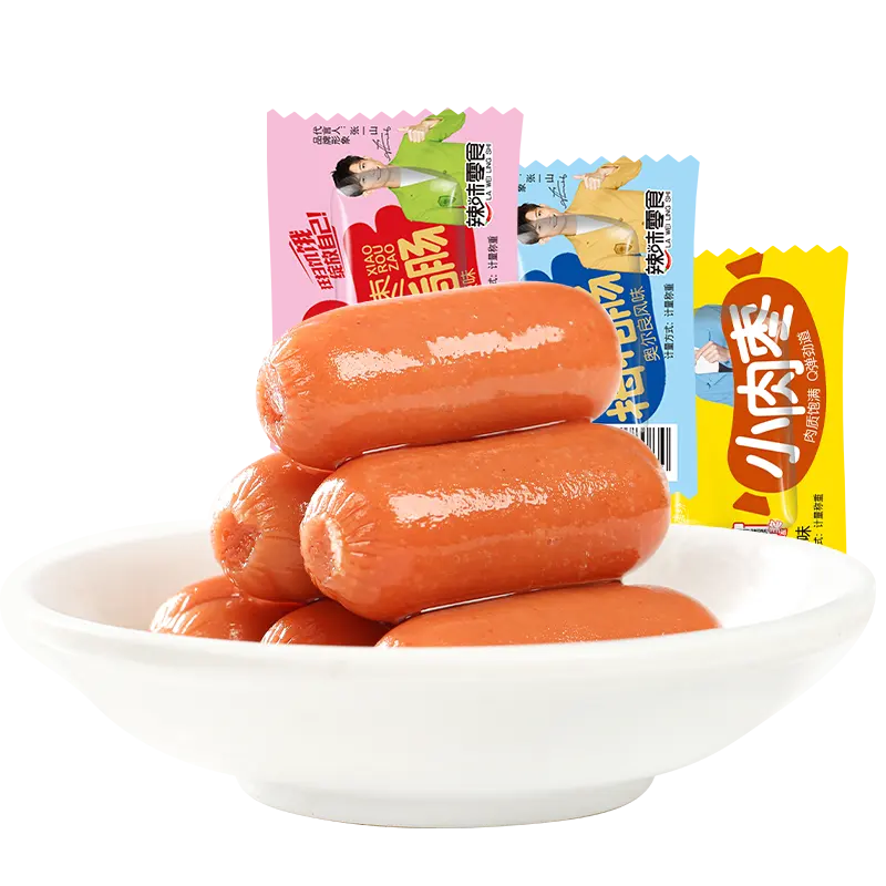 Golden mill thumb, small meat dates, ham sausage sausage spicy snack snack meat intestines