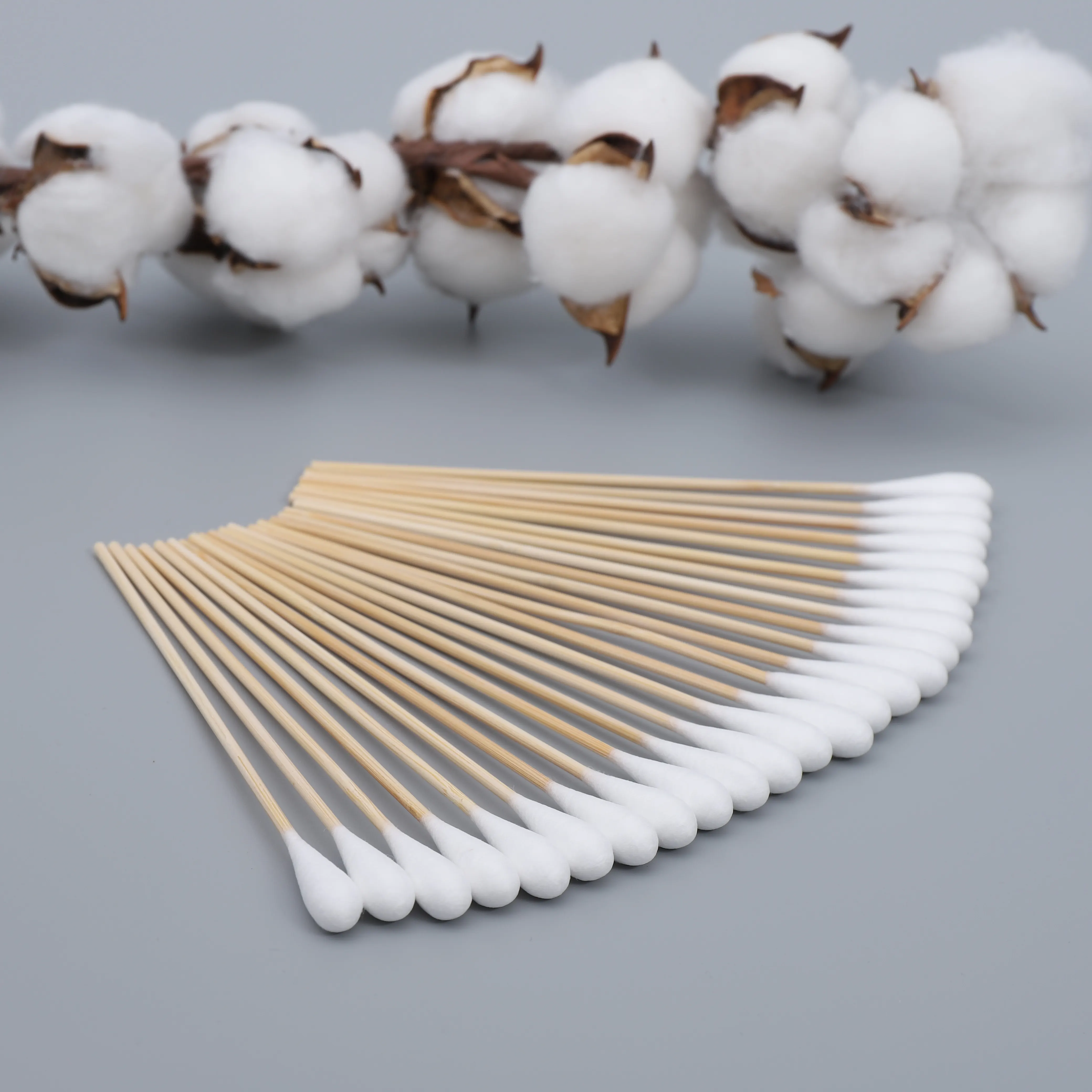 Medical Cotton Swabs Cotton Applicators Biodegradable & Organic Wooden Cotton Buds Ear Sticks