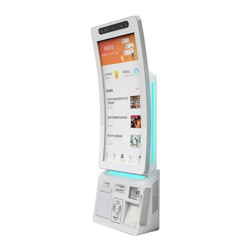 KFC Restaurant 21 24 27 32inch Touch Screen Cashless POS Fast Food Self Service Order Payment Terminal Kiosk Floor Stand Machine