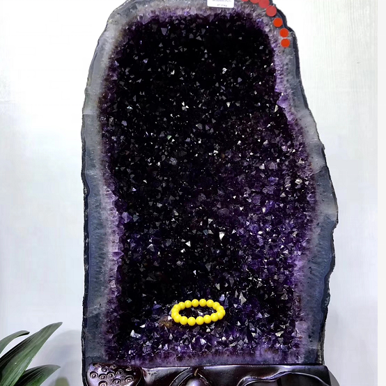 Натуральный Аметист Geodes с отверстием, бразильский Уругвайский кварцевый кристалл, образец для украшения дома