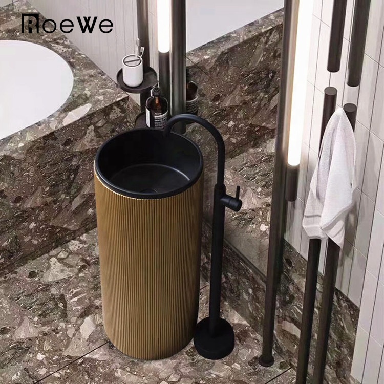 Подставка из искусственного камня для раковины в ванной комнате, композитная раковина с твердой поверхностью, умывальник из полимерного камня, отдельно стоящая раковина