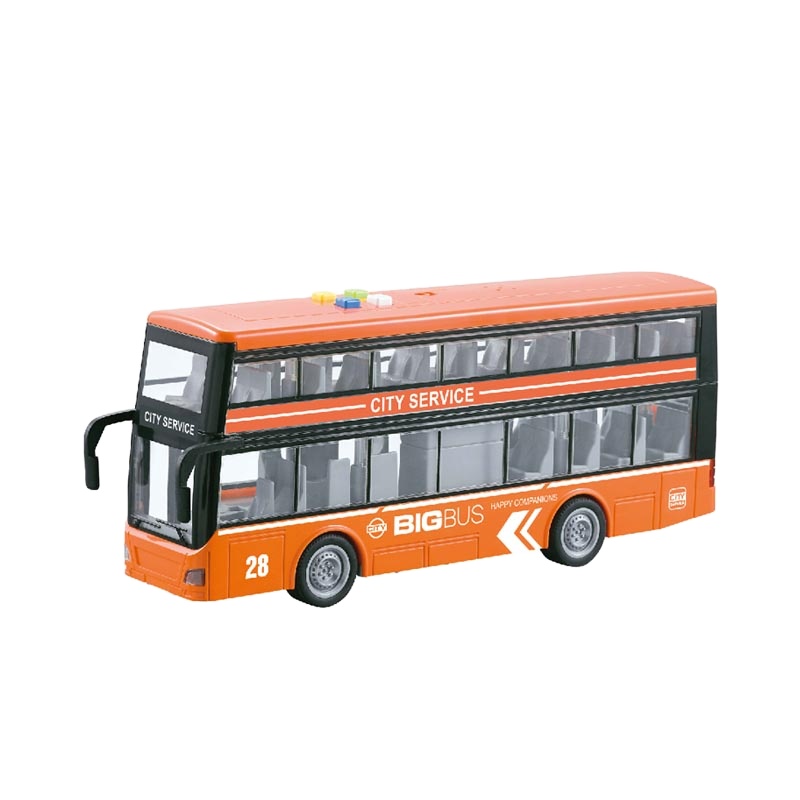 QSTOYS 1/16 Brinquedos Baratos Interactive Toy Car Friction Vehicle Toys For Child Party Supplies Friction Bus Model For Kids