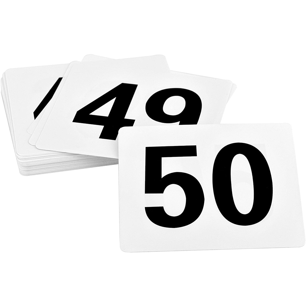 Double-Sided Plastic Table Numbers Heavy Duty Number Cards Perfect for Restaurants Establishments Special Events or Functions