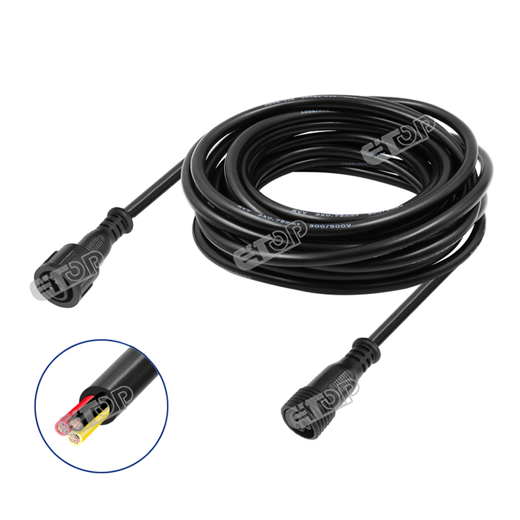Водонепроницаемый Удлинительный кабель с xConnect connector ETOP 10 шт./лот 6 м/20 футов, 3 ядра, черный 18awg IP66